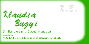klaudia bugyi business card